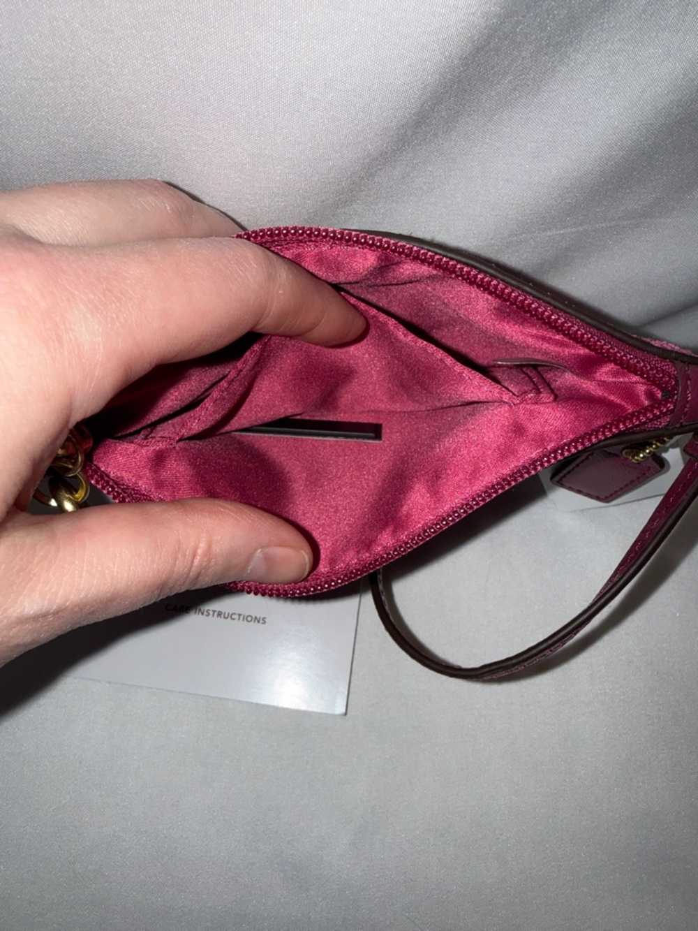 NWT Coach Raspberry Python Leather Wristlet Model F50162 Wristlet - Picture 7 of 8